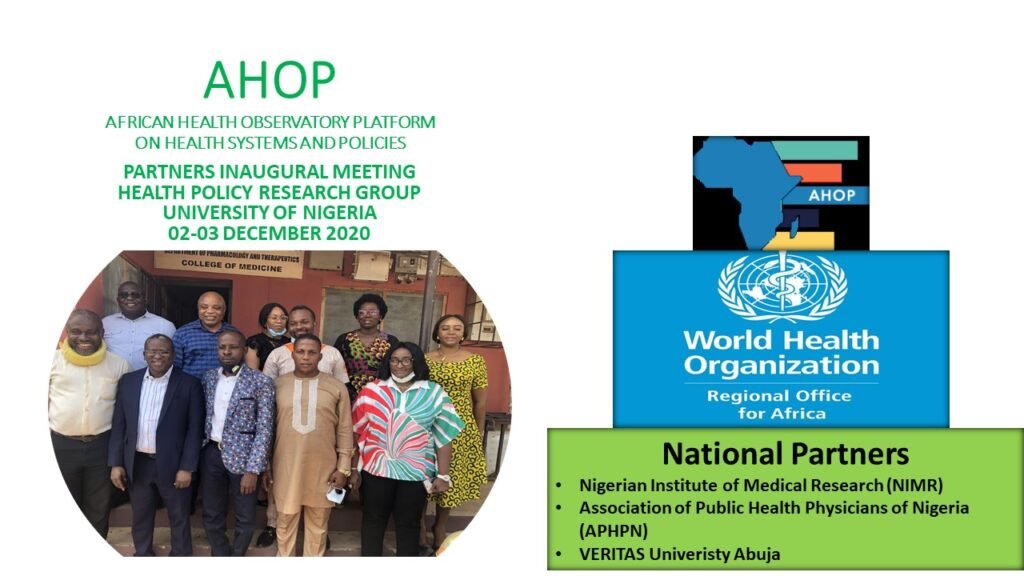Strengthening Health Systems and Policy Research in Nigeria: African Health Observatory Platform [AHOP] Nigeria Centre meets with Partners